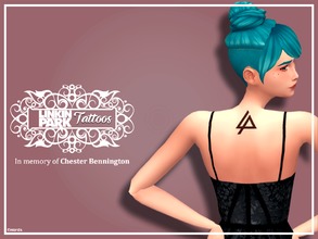 Sims 4 — Linkin Park Upper Back Tattoos by Nords — I made this CC as tribute to Linkin Park's Chester Bennington. It's a