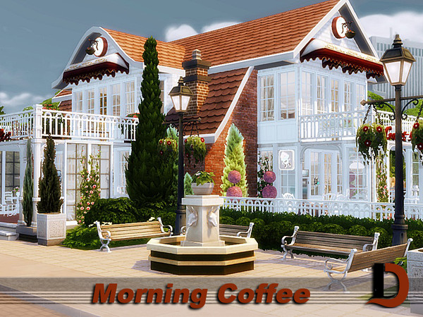 Sims 4 — Morning Coffee. by Danuta720 — Morning Coffee - it's not just a store. It can be inhabited by a 6-person Sim