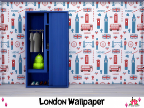 Sims 4 — London Wallpaper by sharon337 — London Wallpaper in 2 different patterns in all 3 Wall Heights. Created for The