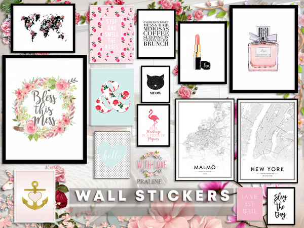 Sims 4 — Wall Stickers by Pralinesims — By Pralinesims