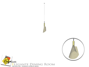 Sims 4 — Elegante Twisted Ceiling Lamp Small by Onyxium — Onyxium@TSR Design Workshop Dining Room Collection | Belong