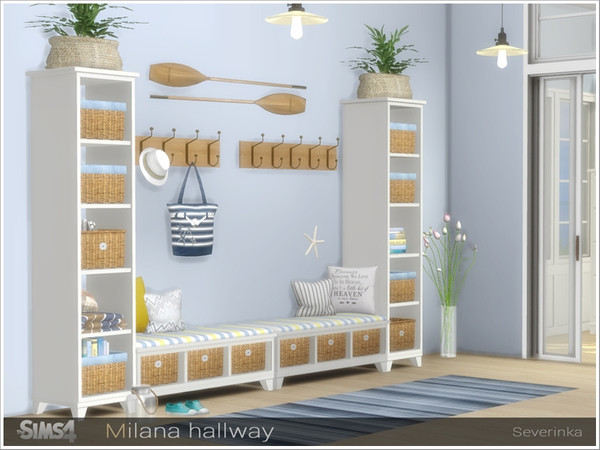 Sims 4 — Milana hallway by Severinka_ — A set of furniture and decor for decorating a hallway in a marine style.