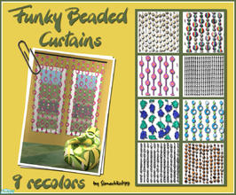 Sims 2 — Funky Beaded Curtains by Simaddict99 — 9 funky, 70\'s inspired, recolors for my beaded curtain mesh.