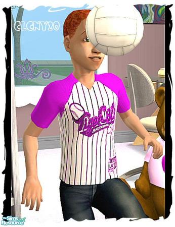 Sims 2 — Purple Baseball Top For Little Boys by clcny20 — The purple recolor of this baseball top for little boys.