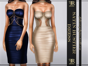 Sims 4 — Satin Bustier Dress by FashionRoyaltySims — Standalone Custom thumbnail 13 color options HQ texture Mesh by