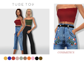 Sims 4 — Tube Top by cosimetics — 15 colors Womens Custom Cas Thumbnail enjoy !