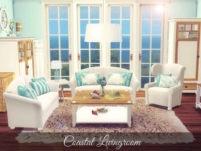 Sims 4 — Coastal Livingroom by Sooky2 — A beautiful and bright coastal set for your seaside houses! The color palette is