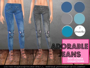 Sims 4 — Adorable Jeans - Bowling Night needed by Roy_Uchiha — Adorable jeans for adult females with 5 different