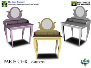 Sims 3 — kardofe_París Chic_Dressing table by kardofe — Dressing table with mirror and turned legs