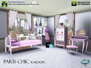 Sims 3 — kardofe_Paris Chic_ by kardofe — Youthful, feminine and flirtatious bedroom set with Parisian chic touch
