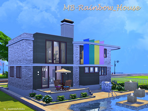 Sims 4 — MB-Rainbow_House by matomibotaki — Modern family home with rainbow colors in- and outside. Details: Stylish
