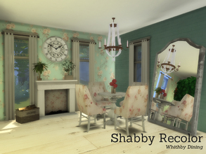 Sims 4 — Shabby Chic Whithby Dining by Angela — The Shabby Chic version of my Whithby Dining. Made in weathered white
