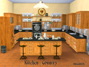 Sims 4 — Kitchen Country by ShinoKCR — Kitchen Furniture to match the Country Series -Counters -Counter Island -Cupboards