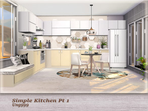 Sims 4 — Simple Kitchen Pt.1 by ung999 — Part one of Simple Kitchen set, set includes the following 9 objects: Bench (use