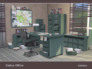 Sims 4 — Police Office by soloriya — Create your own police office with this set. Includes 12 objects, has 3 color
