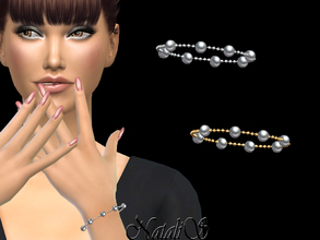 Sims 4 — NataliS_Multi pearl chain bracelet by Natalis — Multi pearl chain bracelet. FT-FA-FE 2 colors.