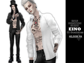Sims 4 — EINO - Unbutton Shirt - Male by Helsoseira — Name : EINO - Unbutton Shirt Sub part Type : Button Ups Fashion