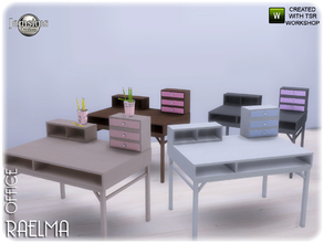 Sims 4 — raelma desk by jomsims — raelma desk IN 4 SHADES
