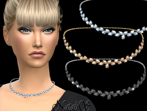 Sims 4 — NataliS_Pear cut crystals necklace by Natalis — Pear cut crystals necklace. FT-FA-FE 3 colors.