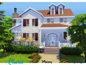 Sims 4 — Maisey by Degera — Charming country home with wrap-around porch. Featuring three large bedrooms, four bathrooms,