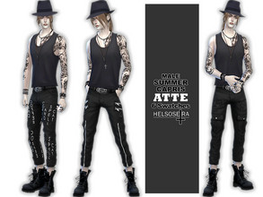 Sims 4 — ATTE -  Capris Pants (Fixed 21-09-20) by Helsoseira — Summer is coming! Goth Sims need to cool down from the sun