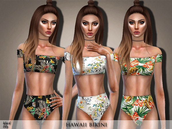 Sims 4 — Hawaii Bikini by Black_Lily — YA/A/Teen 3 Styles New item