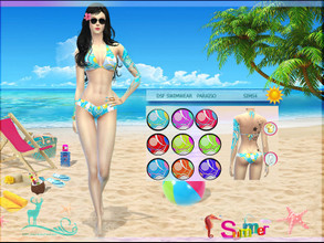 Sims 4 — DSF SWIMWEAR PARAISO by DanSimsFantasy — Feel the energy of the coming summer with this swimsuit that combines