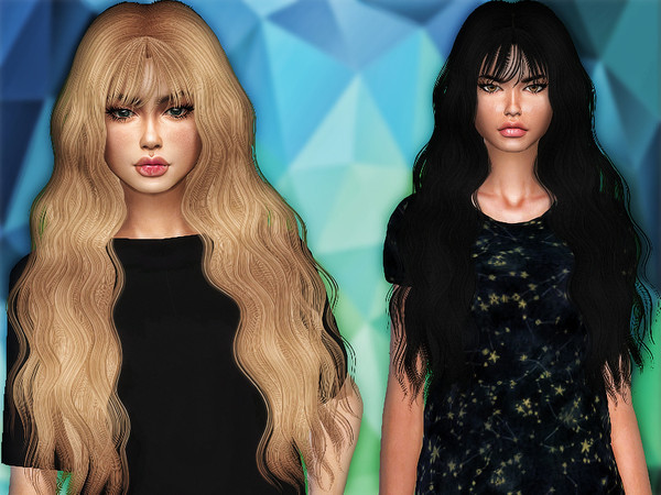 Sims 4 — Mermaid hair retexture - Mesh needed by Sharareh — 50 swatches HQ texture and shadow map For female sims Mesh