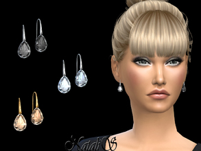 Sims 4 — NataliS_Pear cut crystal earrings by Natalis — Pear cut crystal earrings. FT-FA-FE 3 colors.