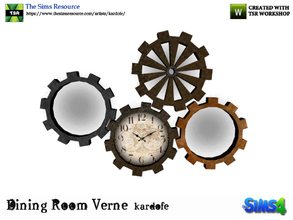 Sims 4 — kardofe_Dining Room Verne_Clock by kardofe — Wall clock, steampunk style, formed by a series of mechanical