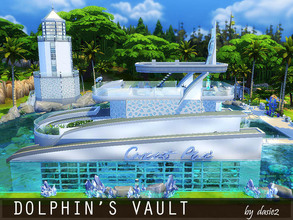 Sims 4 — Dolphin's Vault by dasie22 — Dolphin's Vault is a futuristic, modern catamaran. This amazing, sci-fi lot