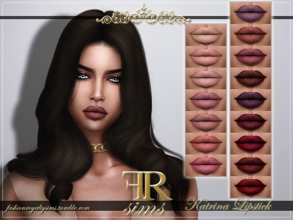 Sims 4 — Katrina Lipstick by FashionRoyaltySims — Standalone Custom thumbnail 16 colors HQ texture Compatible with HQ Mod