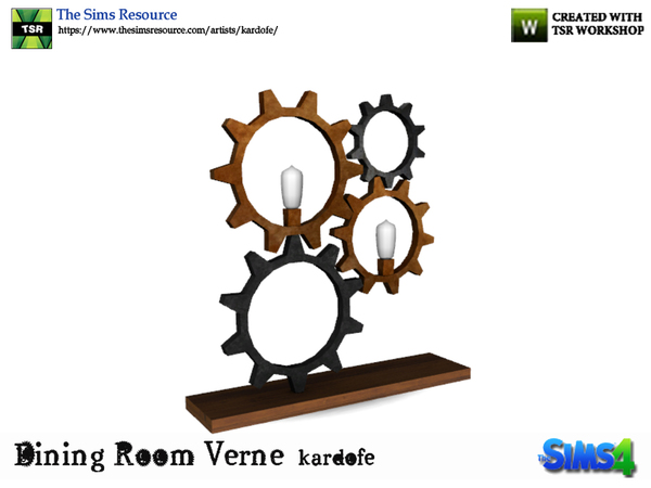 Sims 4 — kardofe_Dining Room Verne_TableLamp by kardofe — Steampunk style table lamp, made with mechanical wheels and