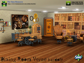 Sims 3 — kardofe_Dining Room Verne by kardofe — Dining room with seating area, steampunk style. Composed of furniture