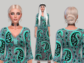 Sims 4 — Wight by _Simalicious_ — 8 patterns for this boho dress found in long dress for teen to elder Everyday and party