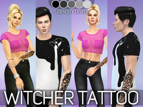 Sims 4 — Katrin Fadeeva Witcher Tattoo by Katrin_Fadeeva — Tattoo from the famous game The Witcher Has 5 levels of