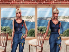 Sims 4 — Fashion blue top by villaina — avaiable in 5 colors for both female and male