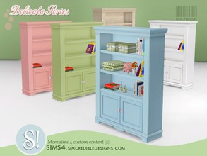 Sims 4 — Delicata toddlers - bookcase by SIMcredible! — by SIMcredibledesigns.com available at TSR 5 colors variations
