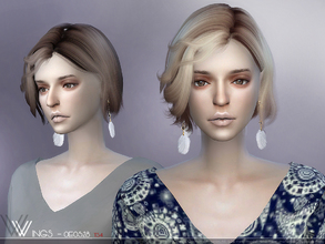 Sims 4 — WINGS-OE0528 by wingssims — This hair style has 20 kinds of color File size is about 13MB Hope you like it!