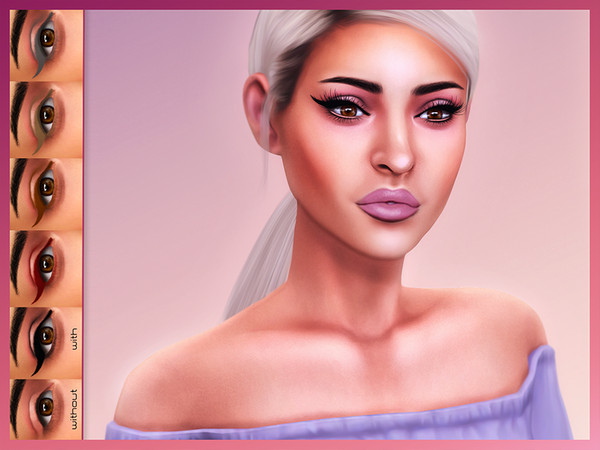 Sims 4 — Drama Winged Eyeliner by KatVerseCC — Add drama to your sims eyes with this winged eyeliner. I hope you like it.