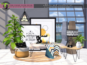 Sims 4 — Erin Dining Room Decor by NynaeveDesign — Give your sim's dining room energy and a happy glow with small details