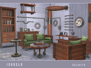 Sims 4 — Isabela by soloriya — Set of furniture for your steampunk or industrial houses. Has 14 objects and 3 color