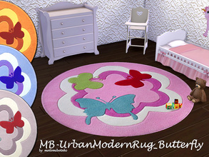 Sims 4 — MB-UrbanModernRug_Butterfly by matomibotaki — MB-UrbanModernRug_Butterfly, lovly round rug for your kids and