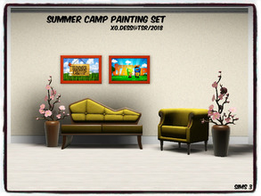 Sims 3 — Dess_Summer Camp. WALL ART* by Xodess — Single file with two paintings based around Summer Camp. In game you can