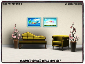Sims 3 — Dess_Summer Shines. SET* by Xodess — This set consists of two single file word paintings for those Summer sims!