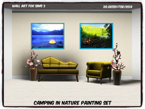 Sims 3 — Dess_Camping in Nature. SET* by Xodess — This set consists of two single file paintings based around camping. In