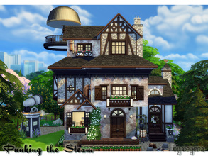 Sims 4 — Punking the Steam by Degera — A whimsical Tudor with Steampunk tendencies, featuring two bedrooms, one full