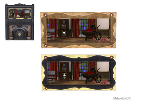 Sims 4 — Living Steampunk - Mirror matching Fireplace by ShinoKCR — crafted by hand and heart Furniture for your