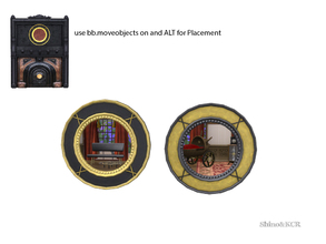 Sims 4 — Living Steampunk - Mirror round matching Fireplace by ShinoKCR — crafted by hand and heart Furniture for your