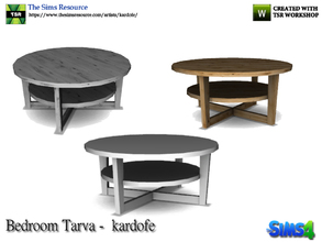 Sims 4 — kardofe_Bedroom Tarva_CoffeeTable by kardofe — Round wooden coffee table, in three color options 
